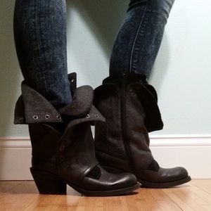 Steampunk brown leather boots- 37M / 7